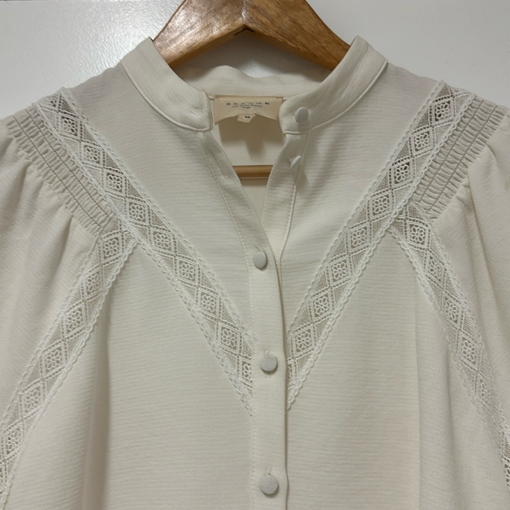 Gorgeous detail ivory blouse by Sezane